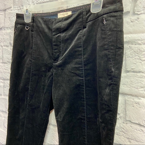 Anthropologie Women The Essential Slim Velvet Trouser Size 2 Cropped Solid Black - Picture 5 of 8